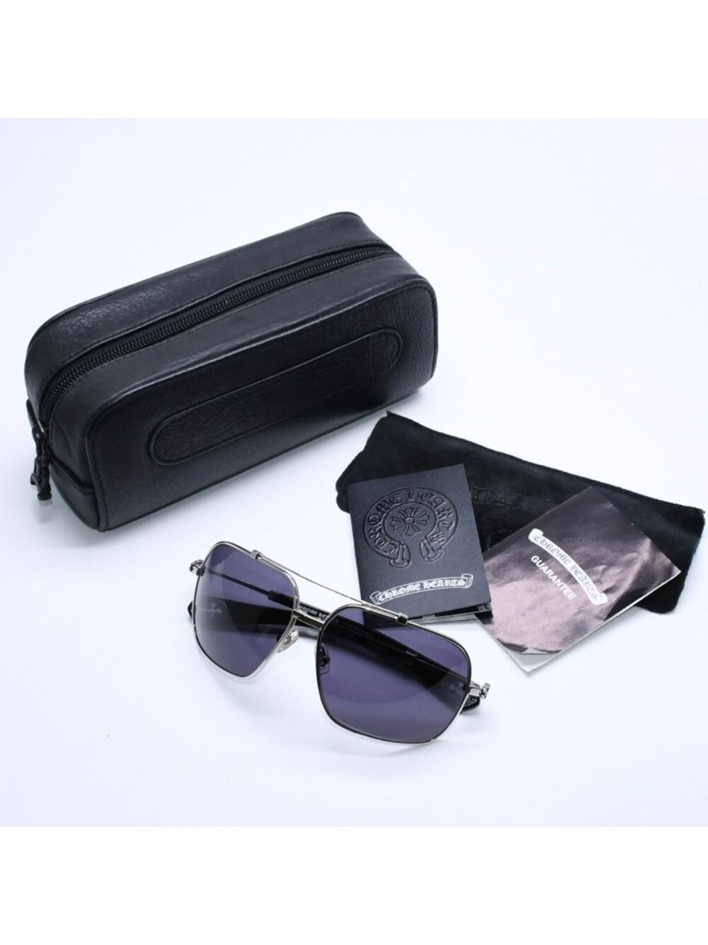 Chrome Hearts Quickie Teardrop Sunglasses CH Cross Dagger Decoration Black 925